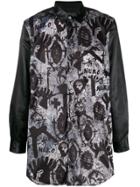 Comme Des Garçons Homme Plus Graphic Print Contrast Sleeve Shirt -
