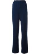 Akris High-waisted Palazzo Pants, Women's, Size: 42, Blue, Polyamide/polyurethane/viscose