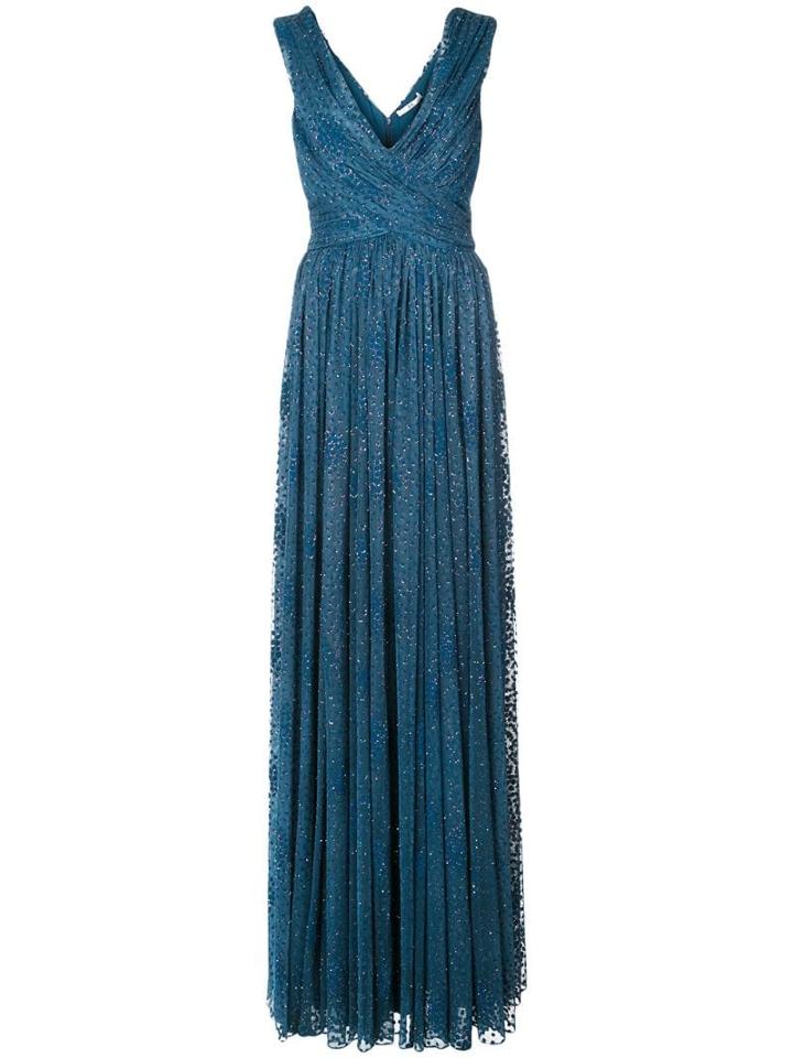 Zac Zac Posen Embellished V-neck Dress - Blue