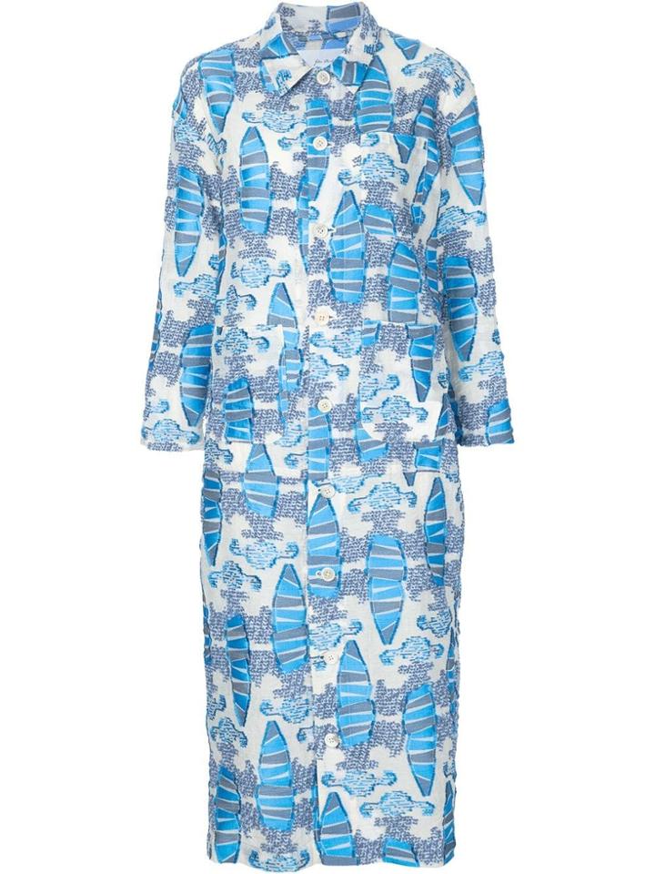 Julien David Textured Long Sleeve Dress - Blue