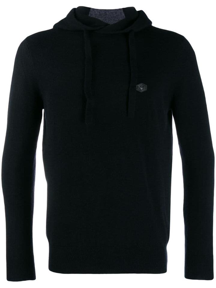 Emporio Armani Hooded Jumper - Black