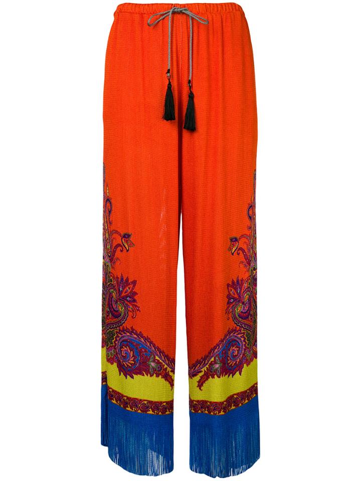 Etro Printed Wide-leg Trousers - Yellow & Orange