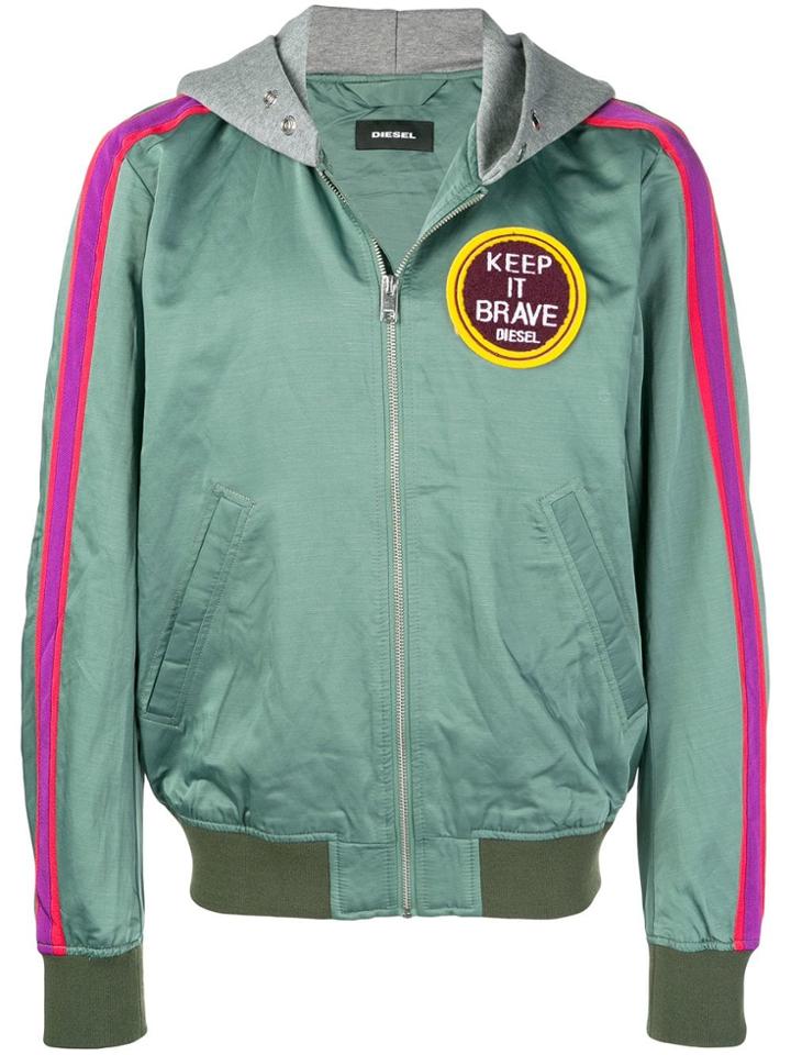 Diesel Logo Patch Sports Jacket - Green