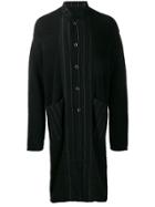 Uma Wang Striped Single Breasted Coat - Black