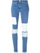 House Of Holland Patched Skinny Jeans, Women's, Size: 10, Blue, Cotton/spandex/elastane