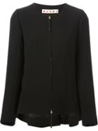 Marni Boxy Flared Jacket, Women's, Size: 44, Black, Cotton/viscose/virgin Wool