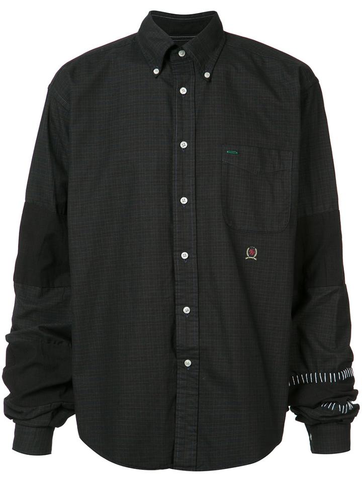 Black Fist Dissected Button Up Shirt, Men's, Size: Small, Cotton/polyester