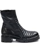 Oxs Rubber Soul Ribbed Panel Boots - Black