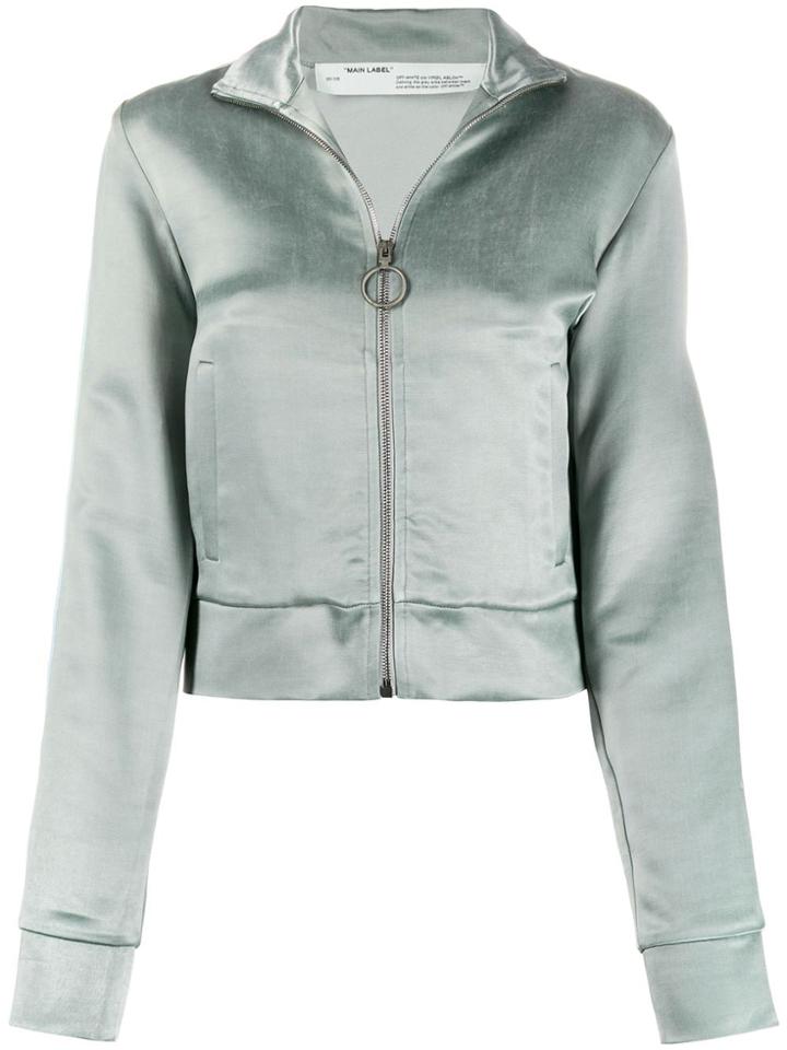 Off-white Gradient Stripes Cropped Jacket - Green