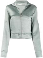 Off-white Gradient Stripes Cropped Jacket - Green