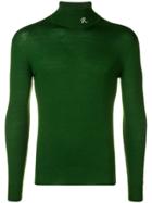 Raf Simons Embroidered Logo Turtle Neck Sweater - Green