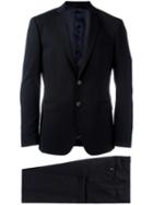 Tonello Notched Lapel Suit, Men's, Size: 54, Black, Virgin Wool/spandex/elastane/viscose