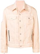 Balmain Distressed Denim Jacket - Neutrals