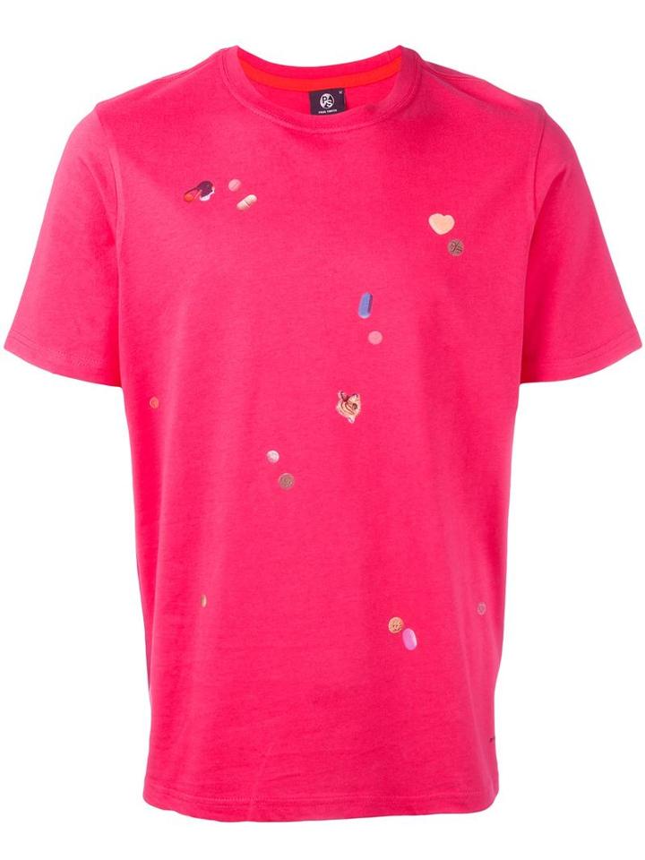 Ps By Paul Smith Pill Print T-shirt, Men's, Size: Medium, Pink/purple, Organic Cotton