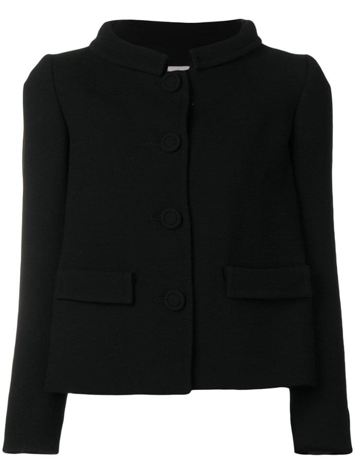 L'autre Chose High Collar Fitted Jacket - Black