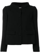 L'autre Chose High Collar Fitted Jacket - Black