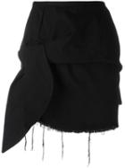 Marques'almeida Knot Detail Mini Skirt, Size: 8, Black, Cotton