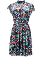 Zac Zac Posen Floral Printed Flared Dress - Blue