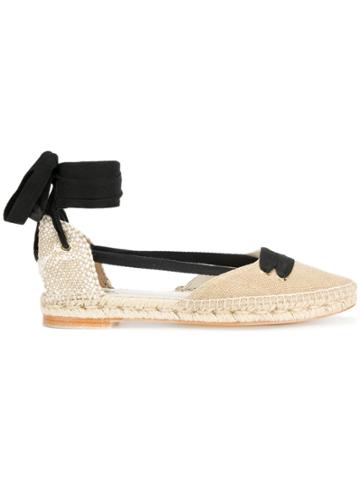 Manolo X Castaner Wrap Tie Espadrilles - Nude & Neutrals