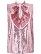 No21 Sequin Embellished Pleated Bib Top - Pink & Purple