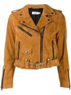 Coach Cropped Leather Jacket - Brown