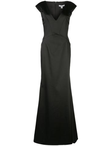 Zac Zac Posen Sirena Satin Evening Gown - Black