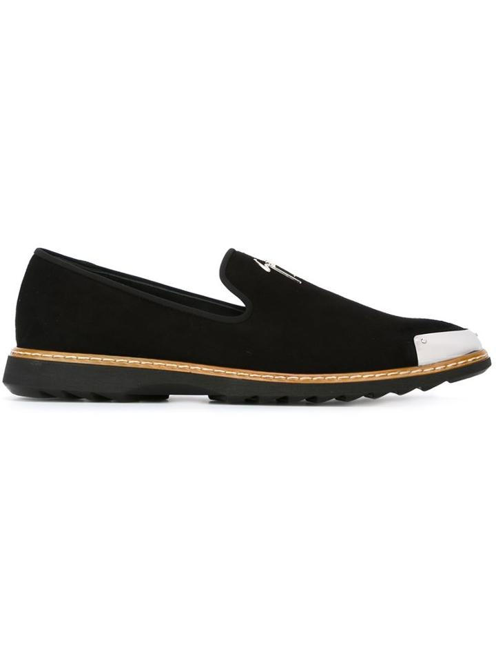 Giuseppe Zanotti Design Axel Loafers, Men's, Size: 44, Black, Suede/leather/rayon/rubber
