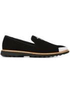 Giuseppe Zanotti Design Axel Loafers, Men's, Size: 44, Black, Suede/leather/rayon/rubber