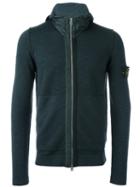 Stone Island Zipped Hoodie, Men's, Size: Xl, Green, Wool/polyamide
