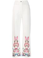 Etro Flared Embroidered Jeans - White