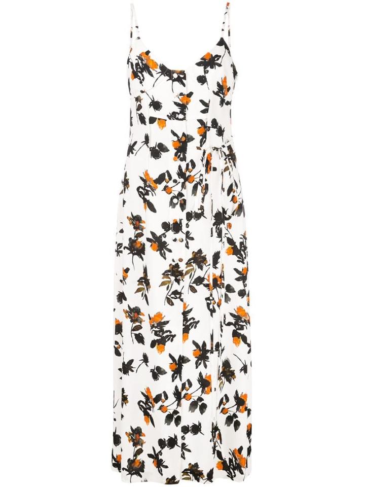 Derek Lam Floating Floral Camisole Dress - White