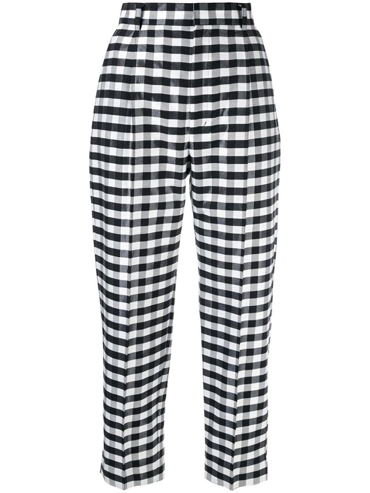 Le Ciel Bleu Gingham Check Cropped Trousers - Black