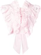 Alberta Ferretti Cropped Ruffled Blouse - Pink