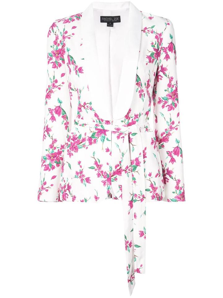Rachel Zoe Floral Print Tuxedo Jacket - White