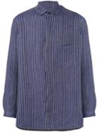 Yohji Yamamoto - Woven Stripe Shirt - Men - Linen/flax - M, Blue, Linen/flax