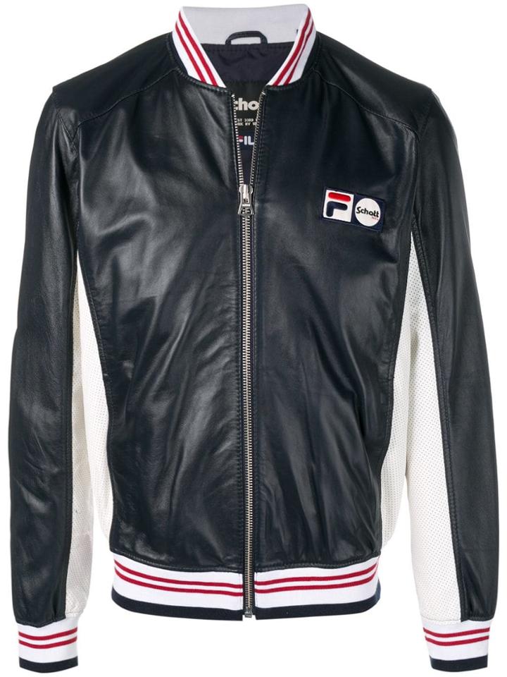 Fila X Schott Nyc Pier Bomber Jacket - Blue