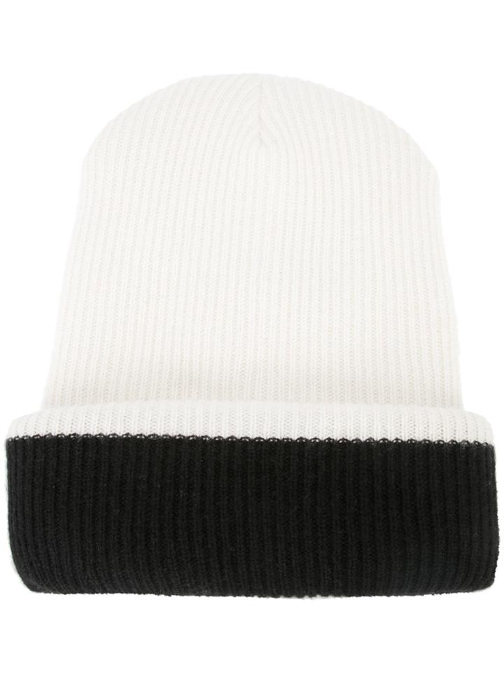 The Elder Statesman 'plaited Kisser' Beanie - White