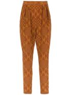 Andrea Marques Printed Silk Pants - Brown