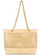 Chanel Vintage Mesh Motif Chain Strap Tote - Neutrals