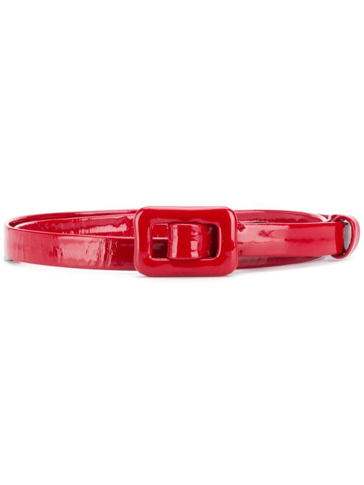 Lanvin High-shine Thin Belt - Red