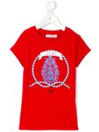 Dondup Kids Nautical Print T-shirt, Girl's, Size: 12 Yrs, Red