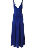 Ralph Lauren Ribbed Panel Evening Dress - Blue
