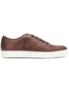 Lanvin Perforated Logo Sneakers - Brown