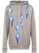 Rochambeau Abstract Graphic Print Hoody - Grey