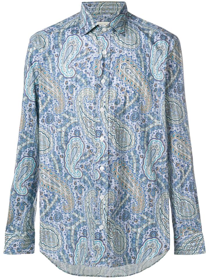 Etro Paisley Stretch Shirt - Blue