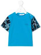 Young Versace - Baroque Printed Sleeve T-shirt - Kids - Cotton - 18 Mth, Toddler Boy's, Blue