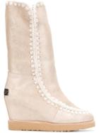 Mou Mid-calf Snow Boots - Nude & Neutrals
