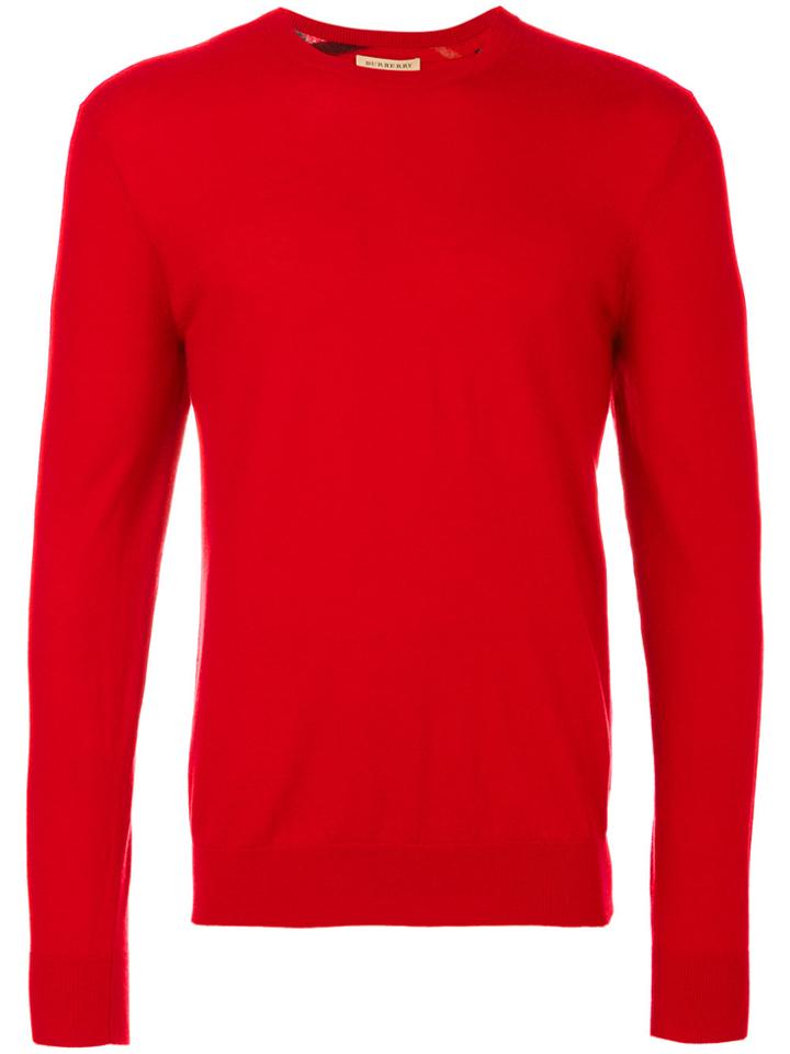 Burberry Long Length Jumper - Red