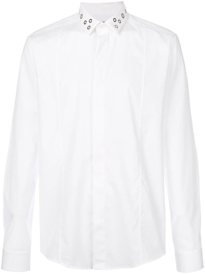 Les Hommes Eyelets Collar Shirt - White