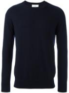 Ami Alexandre Mattiussi Crew Neck Sweater, Men's, Size: Small, Blue, Cashmere/merino